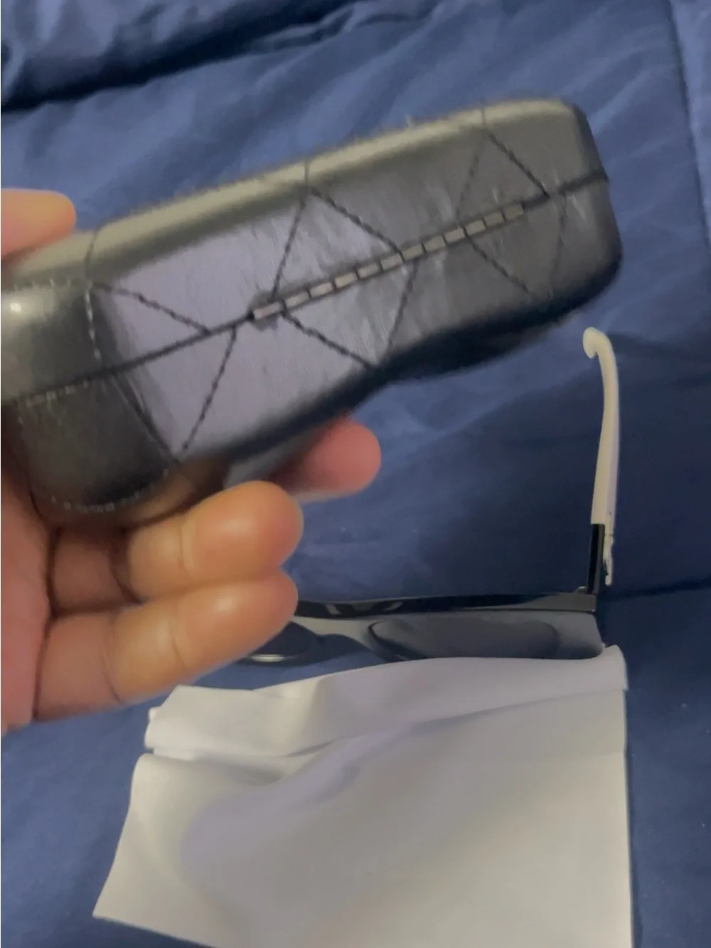 CHANEL Black Rectangular Sunglasses with Dark Lenses